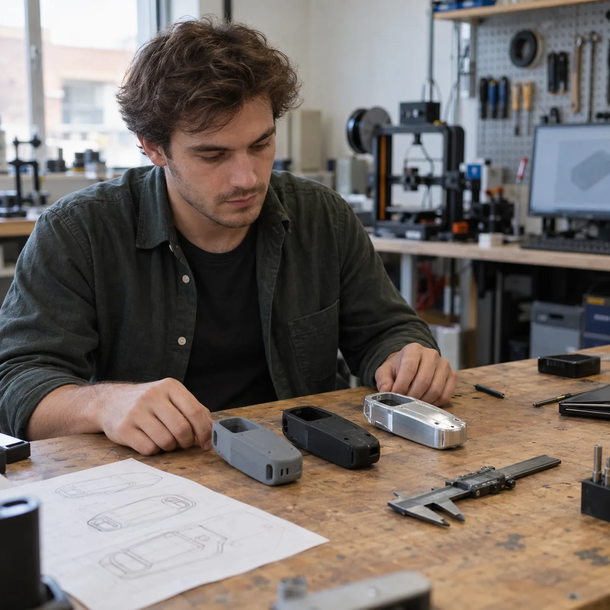 Startup & Ar-Ge Ekipleri Startup Ar-Ge atölyesi prototip iterasyonları ve CNC parçalar — PartGo hızlı prototipleme